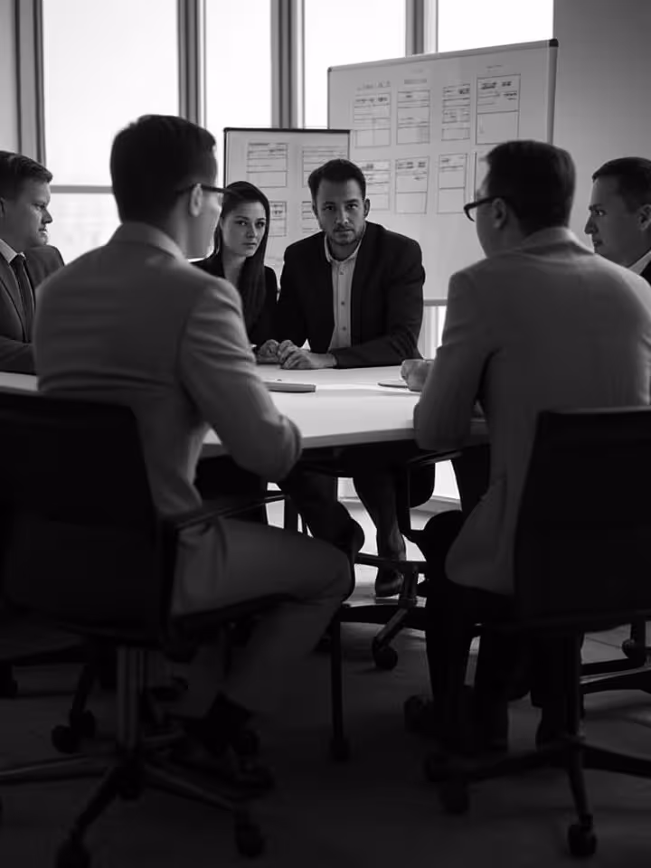 International team meeting discussing user experience design with wireframes and number formatting e